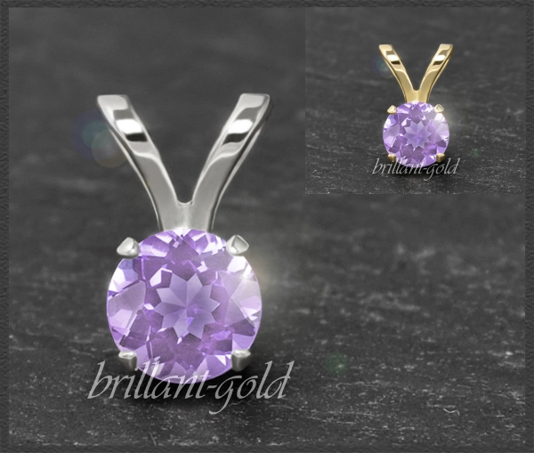 Anhänger 585 Gold Amethyst flieder 4,5,6,7mm